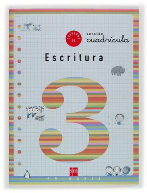 CUADERNO 3 DE ESCRITURA, CUADRÍCULA. 1 PRIMARIA