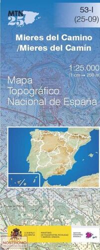 MAPA TOPOGRAFICO MIERES DEL CAMIN 53-I