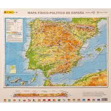 MAPA ESPAÑA RELIEVE 3D FISICO-POLITICO E-1:3.000.000