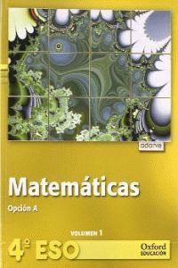 MATEMÁTICAS OPCIÓN A 4.º ESO. ADARVE. PACK LIBRO DEL ALUMNO + CD