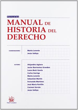 MANUAL DE HISTORIA DEL DERECHO (TIRANT LO BLANCH)
