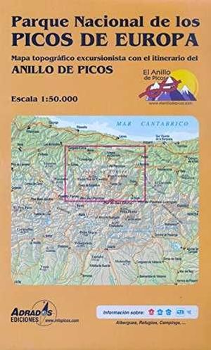 P27. MAPA DEL ANILLO DE PICOS DE EUROPA. MAPA TOPOGRÁFICO EXCURSIONISTA