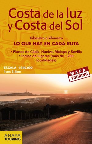 MAPA DE CARRETERAS DE LA COSTA DE LA LUZ Y COSTA DEL SOL (DESPLEGABLE), ESCALA 1