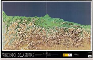PRINCIPADO DE ASTURIAS. MAPA FÍSICO. ESCALA 1:200.000 (84X130)