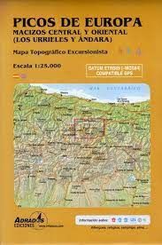 MAPA PICOS EUROPA. LOS URRIELES Y ANDARA (LARGA DURACIÓN)